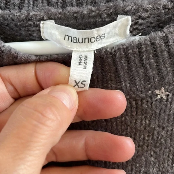 MAURICES Oversized Purple/Gray Silver Star Accented Sweater - Picture 3 of 6
